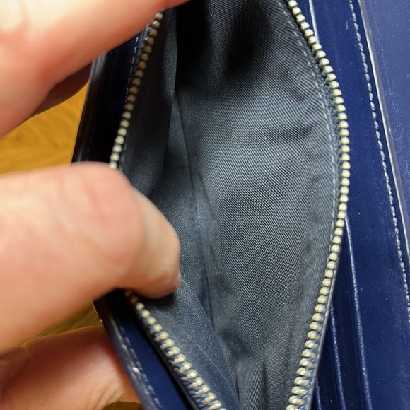 COACH Metallic Blue Cowhide Swagger Wallet - Picture 16 of 16